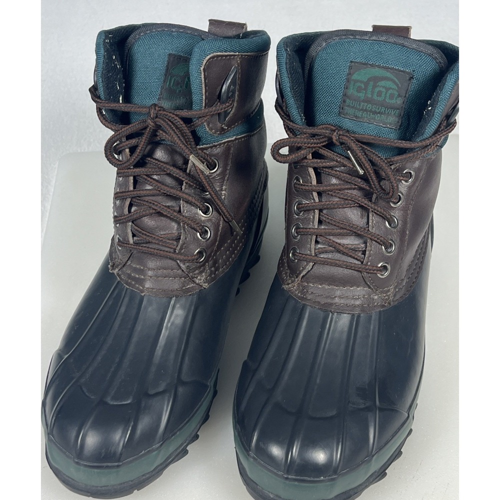 Vintage Igloo Duck Boots Women 9 Brown Teal Good Thermolite SJ-006 Insulated